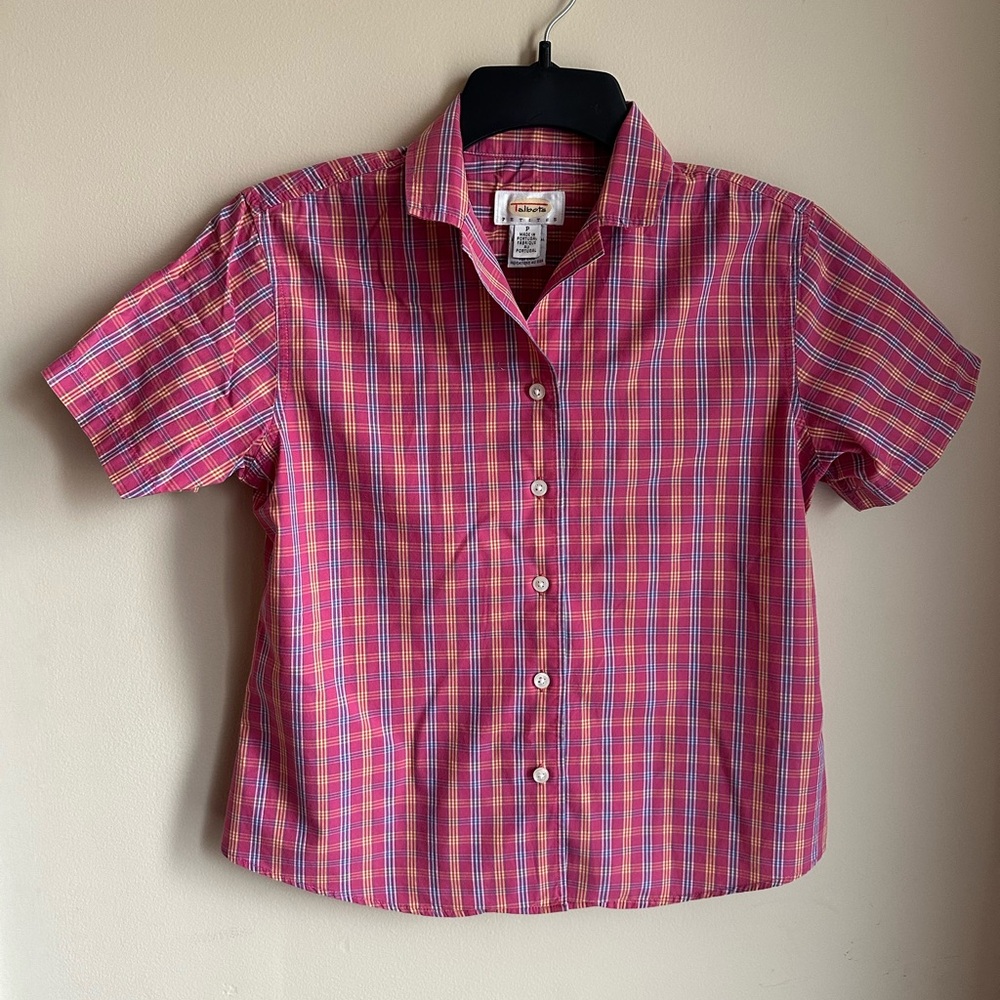 Talbots Red and Blue Blouse for Casual Wear